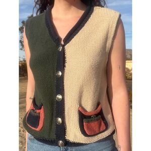Vintage Colorblocked Sweater Vest